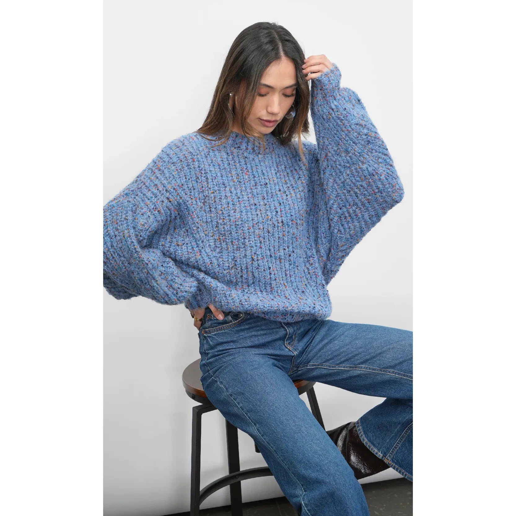 Jasper Slouchy Speckled Crew Neck Sweater