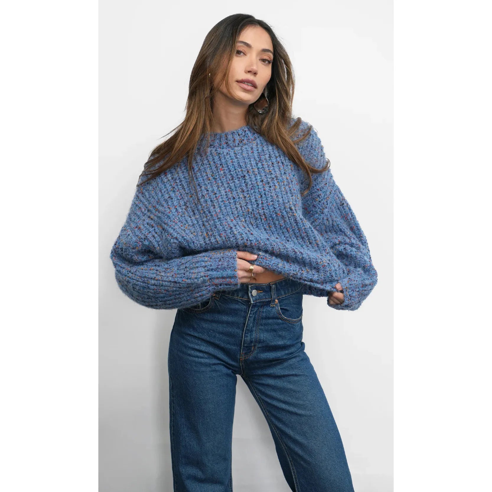 Jasper Slouchy Speckled Crew Neck Sweater