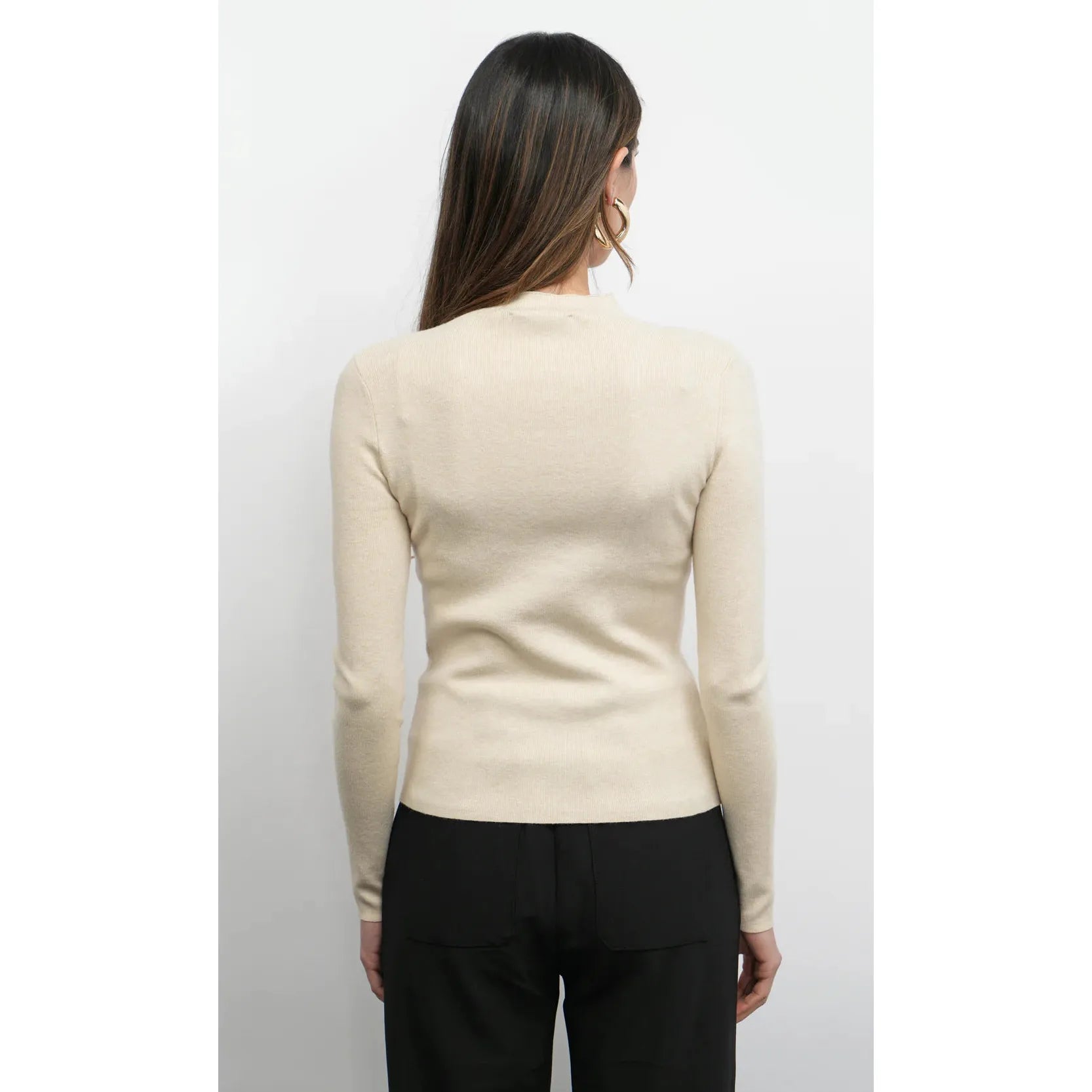 Bellamy Exposed Stitch Mock Neck Top