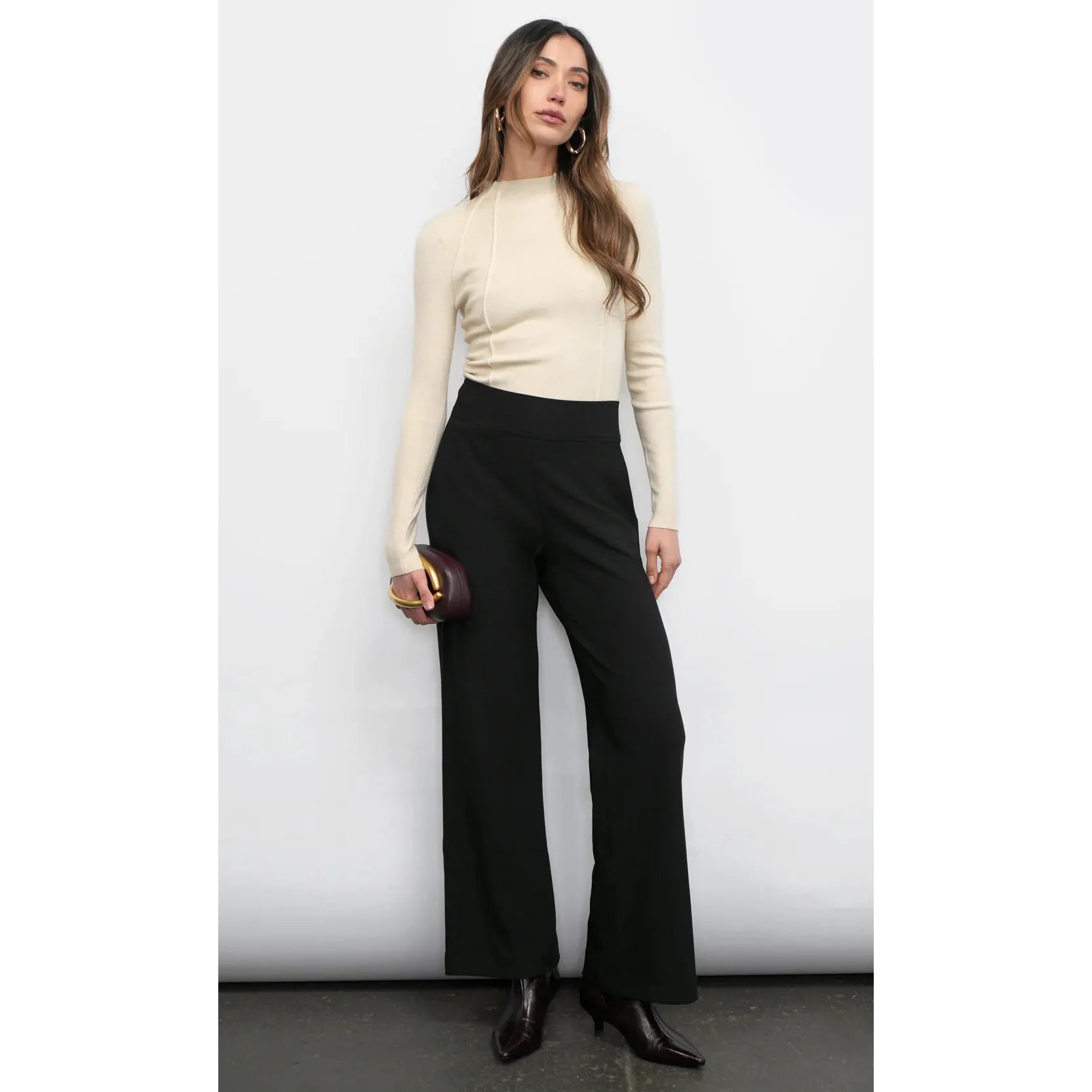Bellamy Exposed Stitch Mock Neck Top