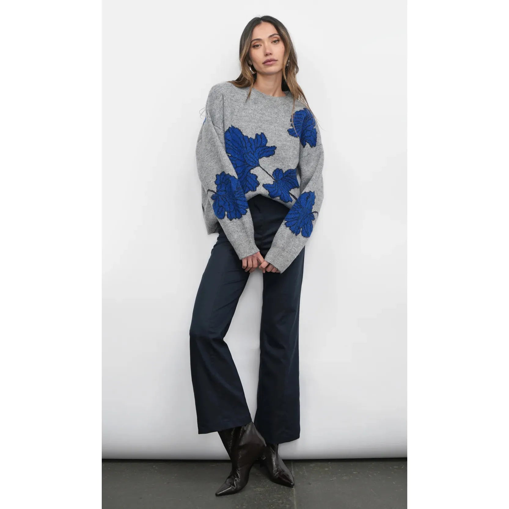 Bennett Intarsia Flower Sweater