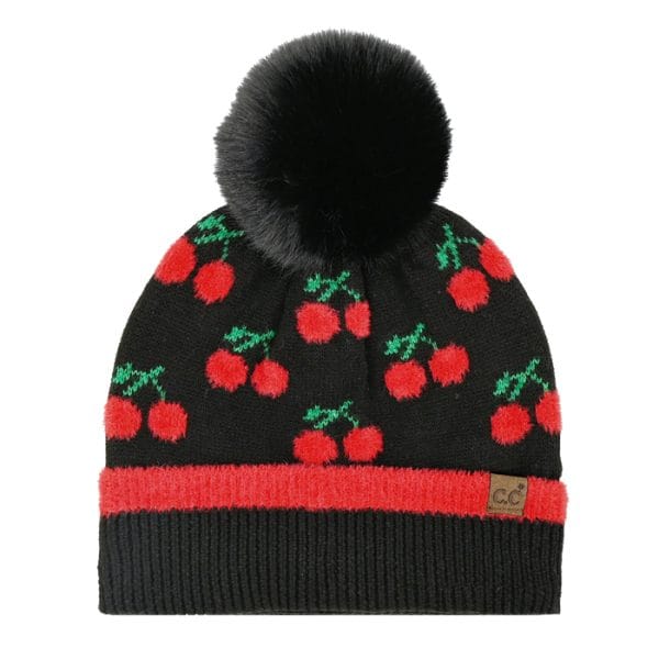 Cherry Pom Beanie