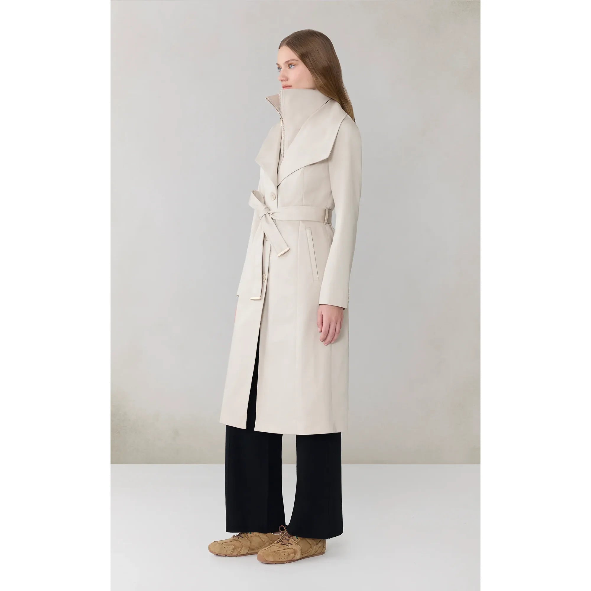 ILANA-N ILANA Belted Coat in Stretch Cotton