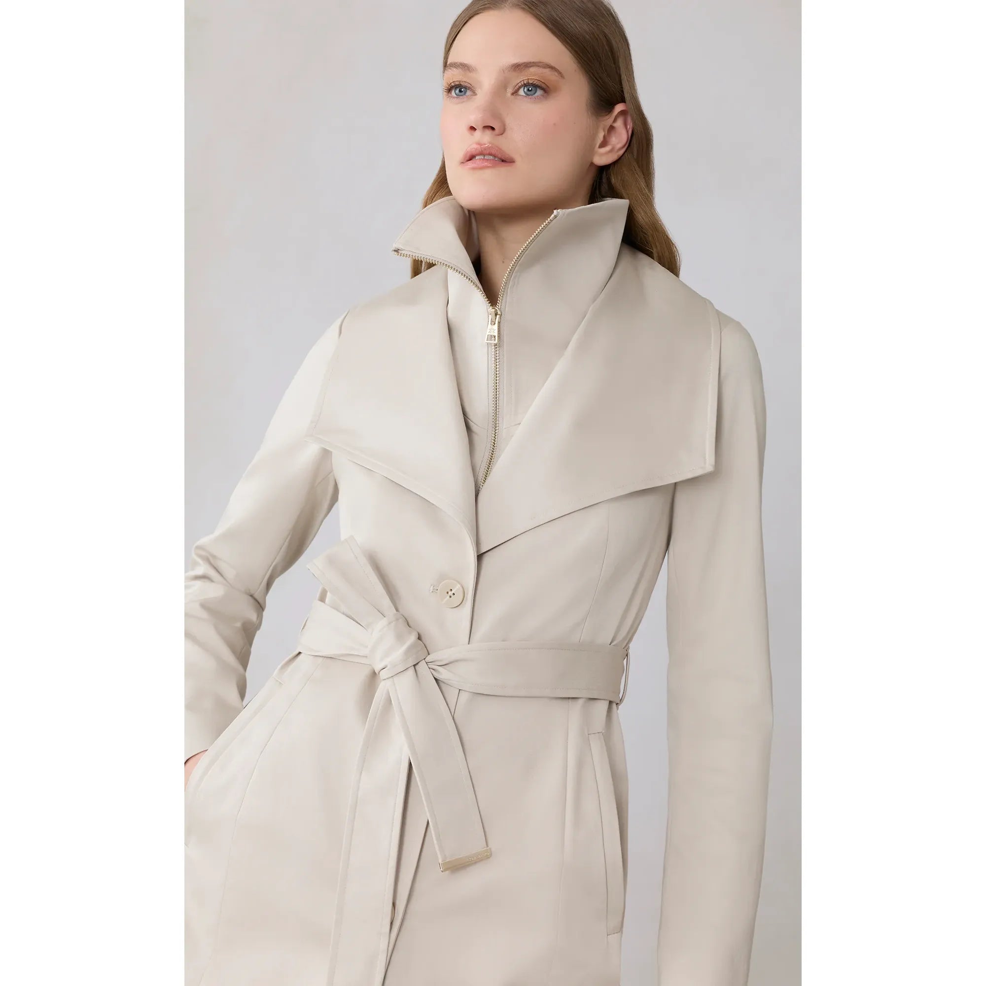 ILANA-N ILANA Belted Coat in Stretch Cotton