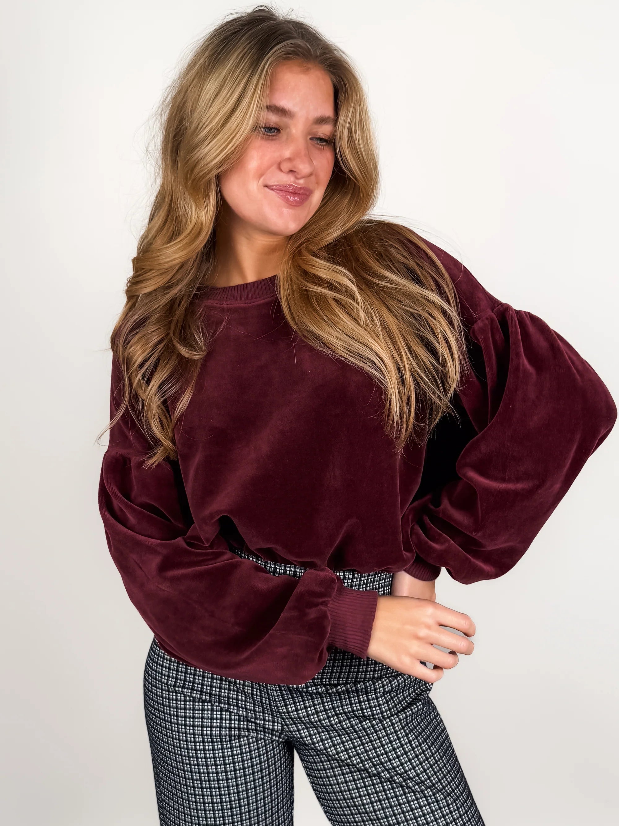Jewel Velour Crew Sweatshirt