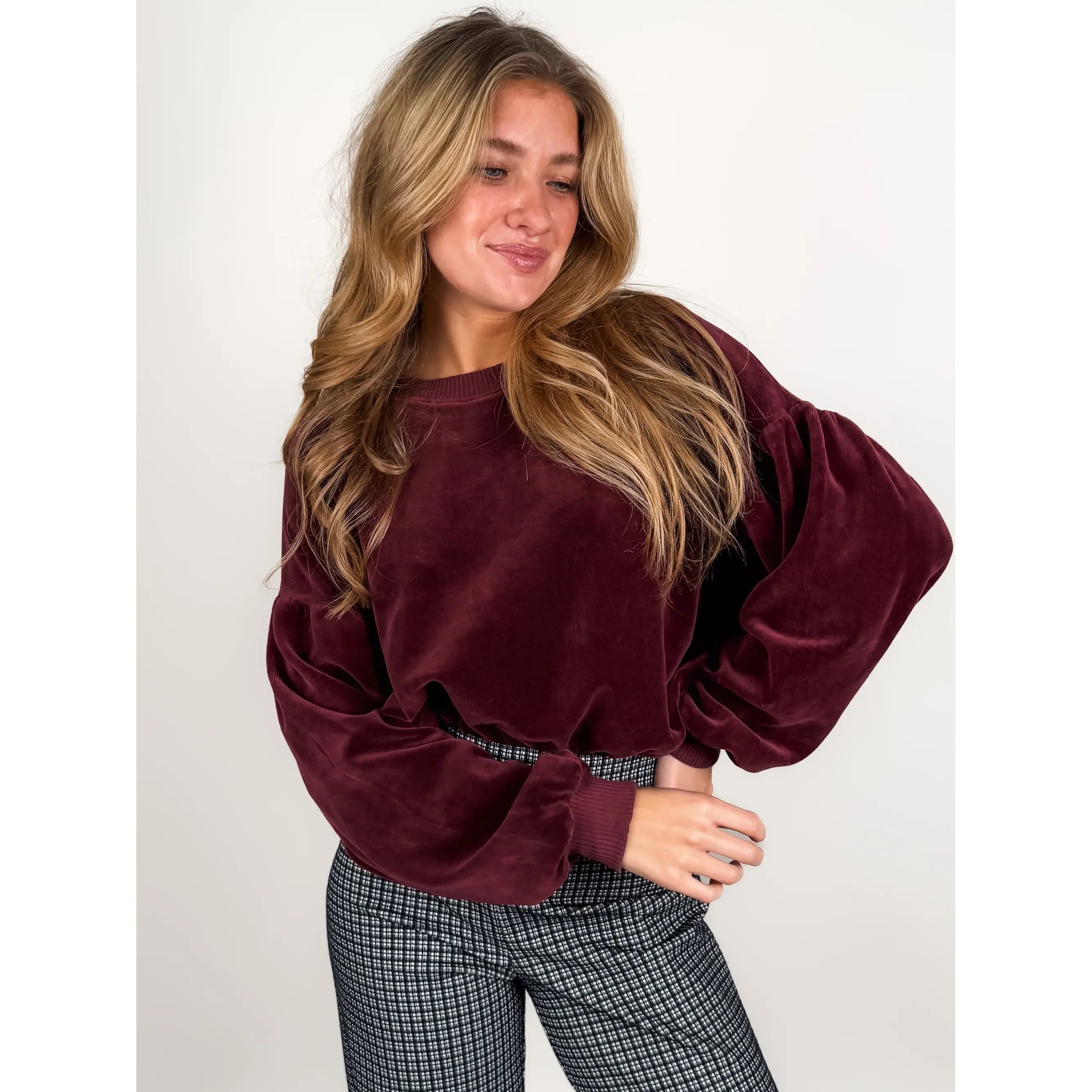 Jewel Velour Crew Sweatshirt