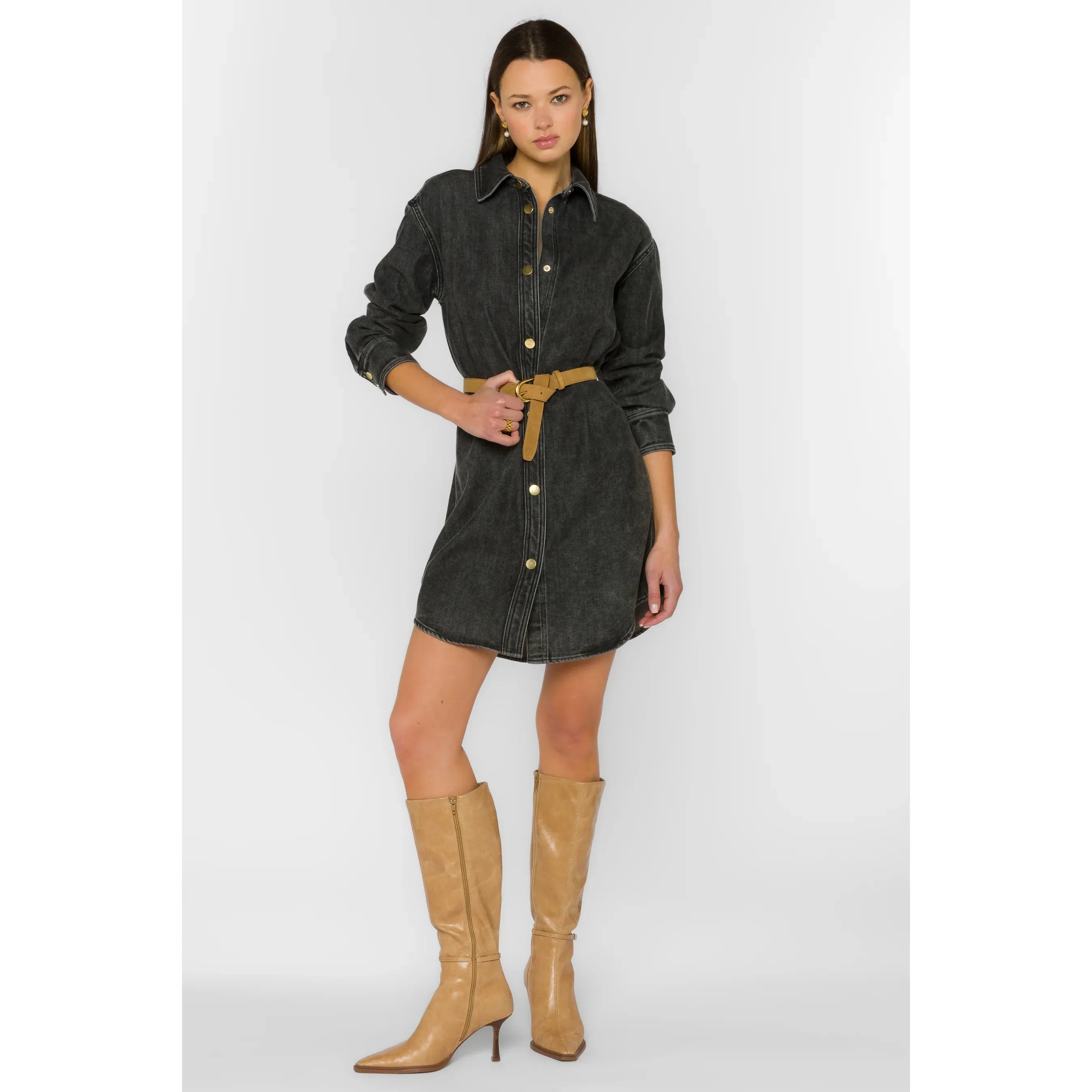 Leena Faded Black Dress