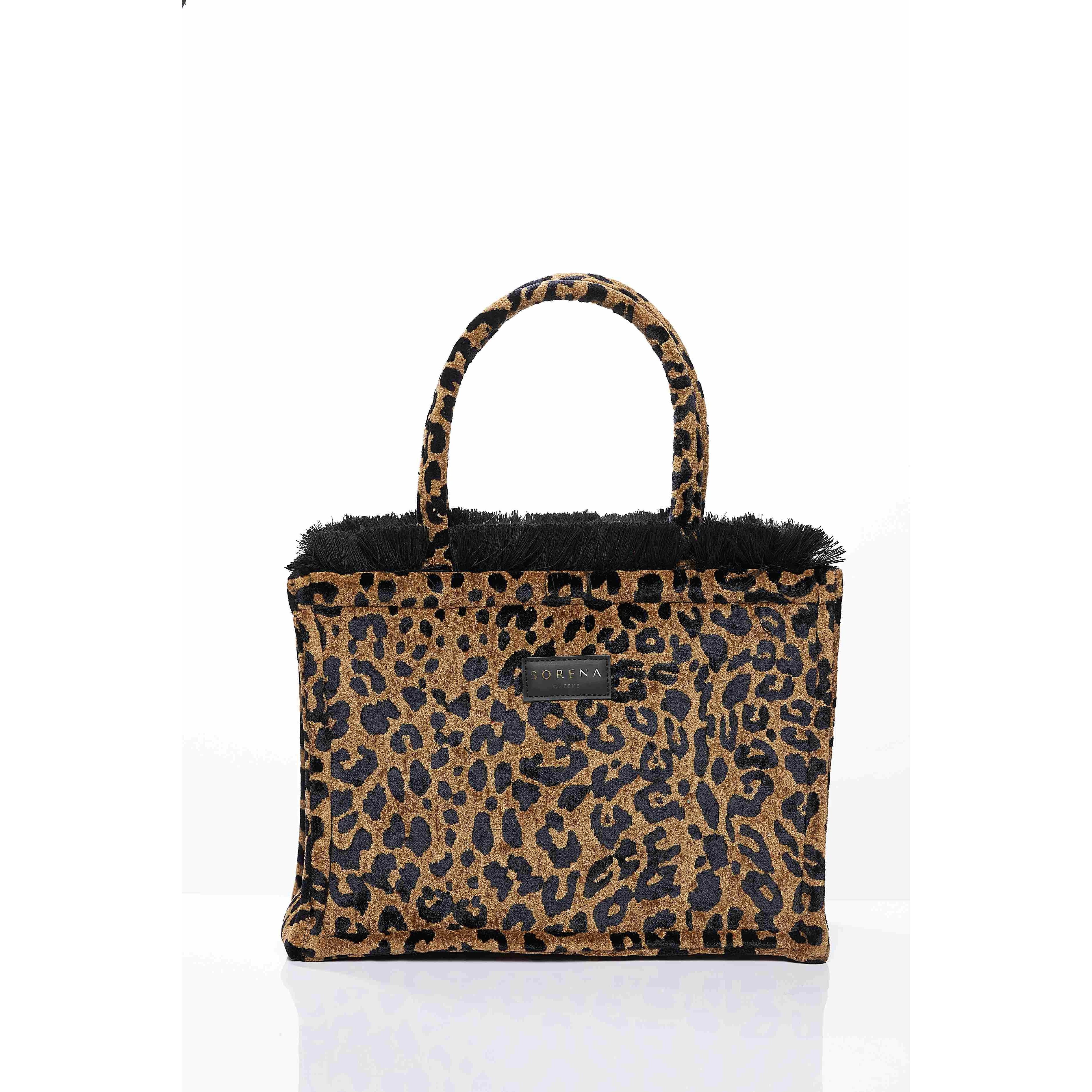 LEOPARD BROWN MEDIUM TOTE BAG