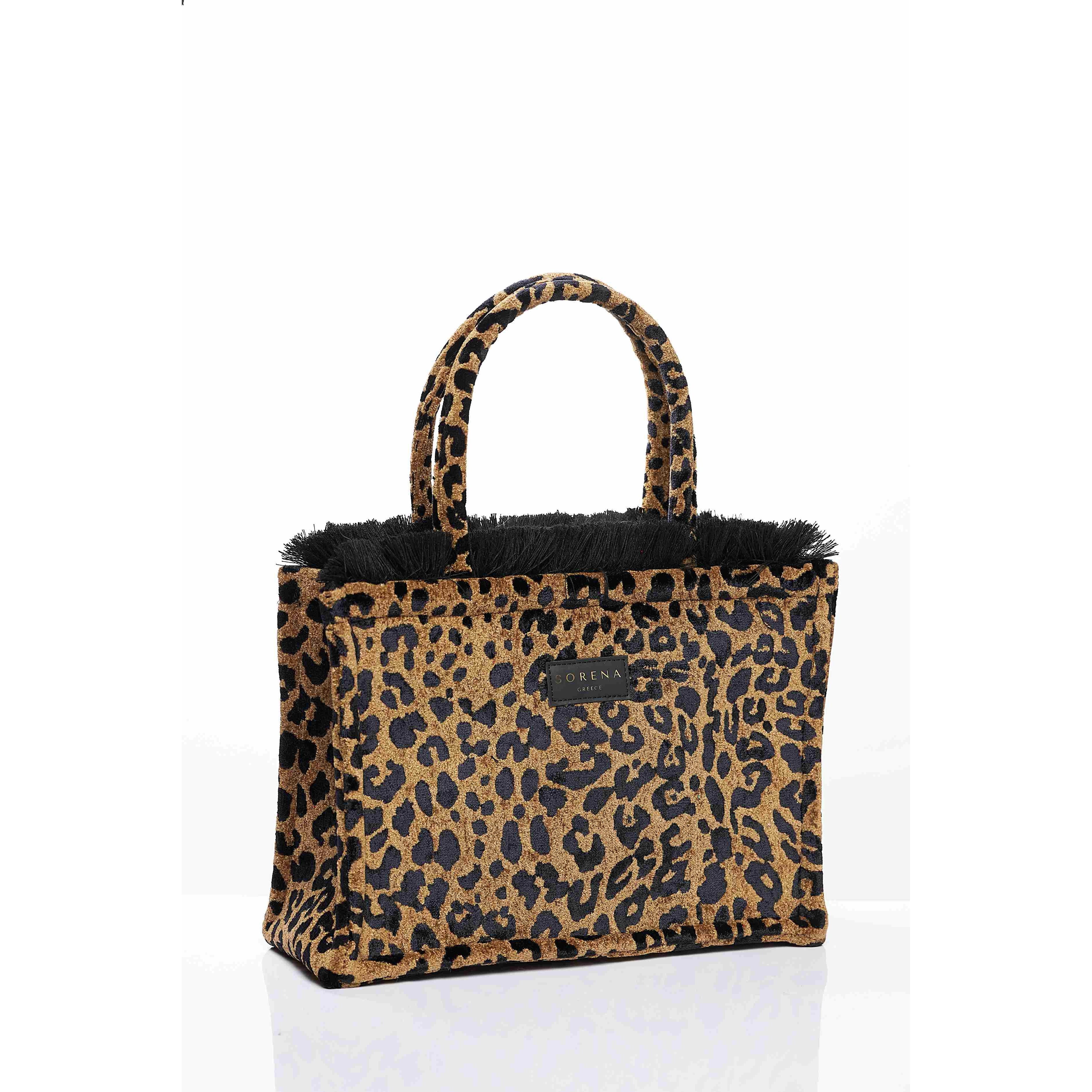LEOPARD BROWN MEDIUM TOTE BAG