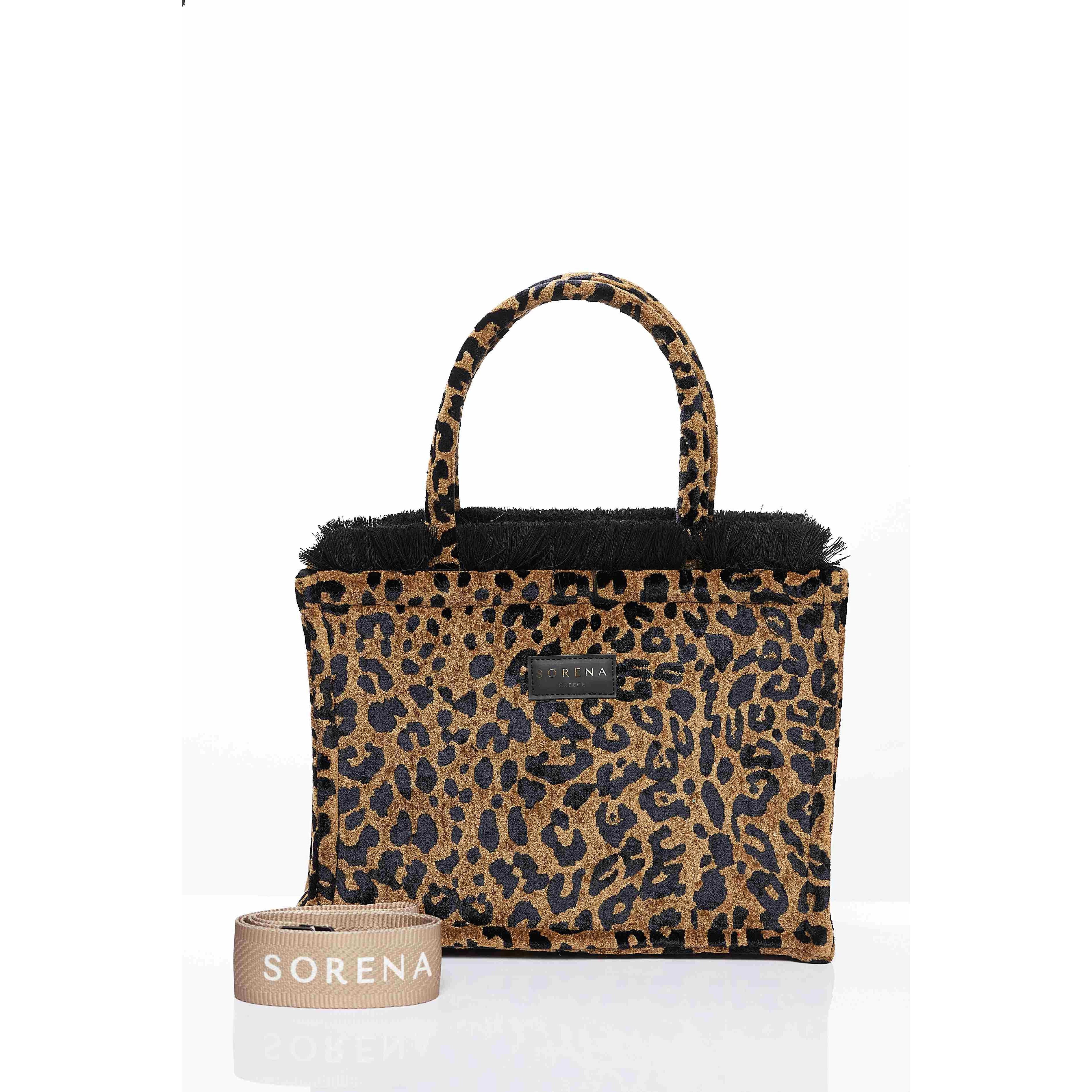LEOPARD BROWN MEDIUM TOTE BAG
