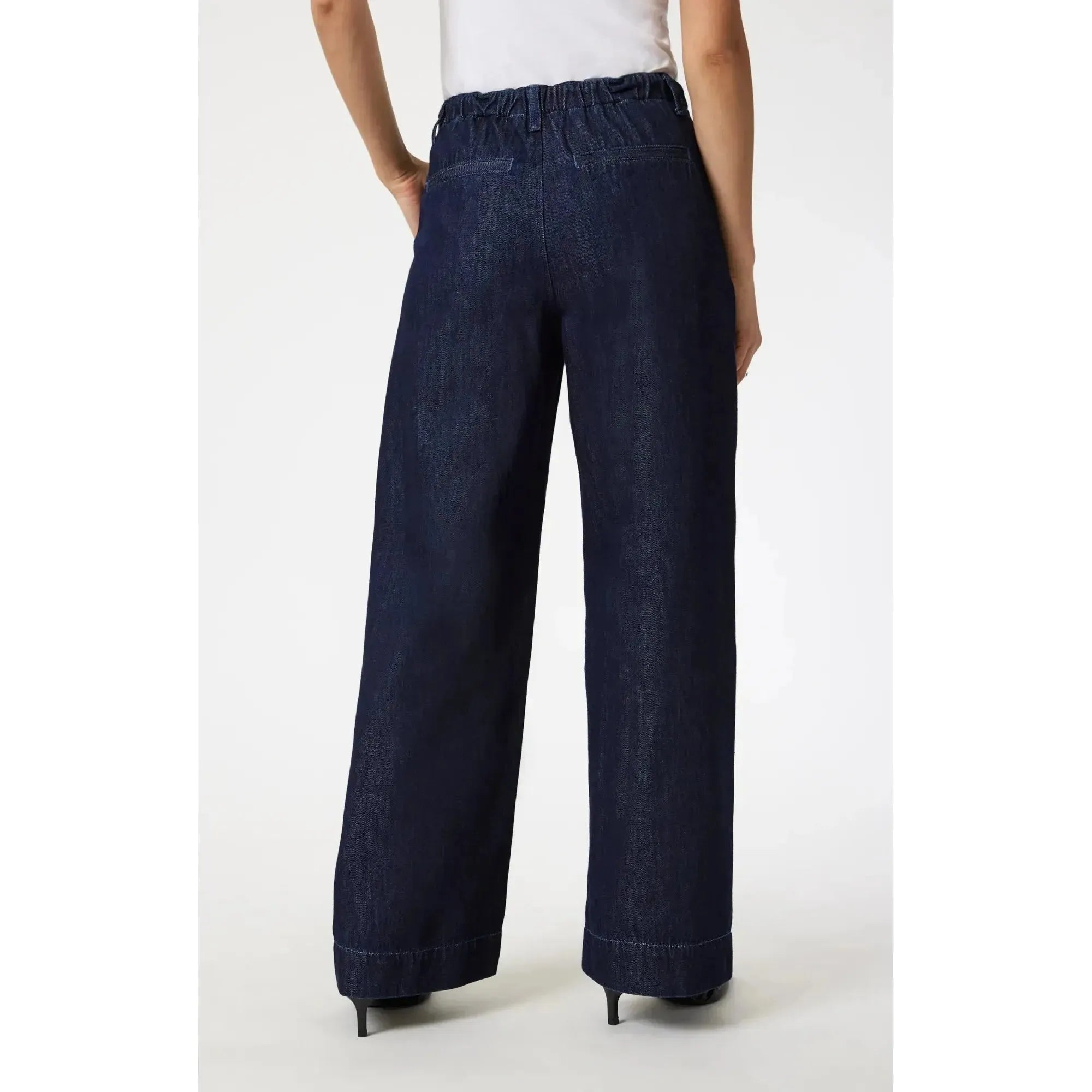 Pera Pleated Wide Leg Jeans | High Rise