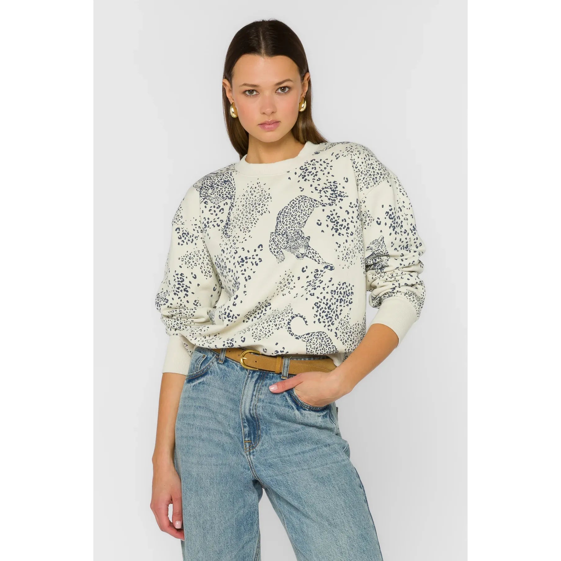 Lux Navy Leopard Sweater