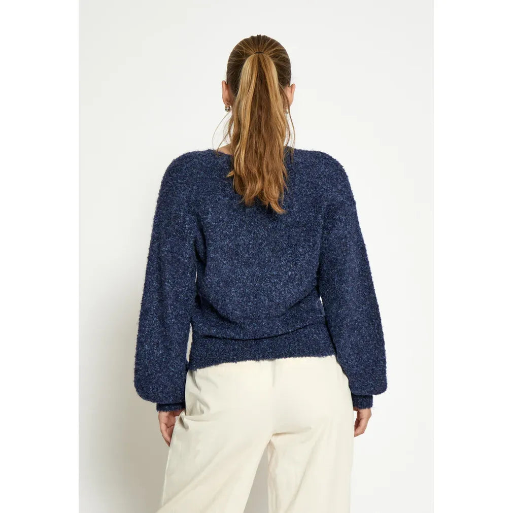 Jennie V-Neck GRS Knit Pullover | Sky Captain