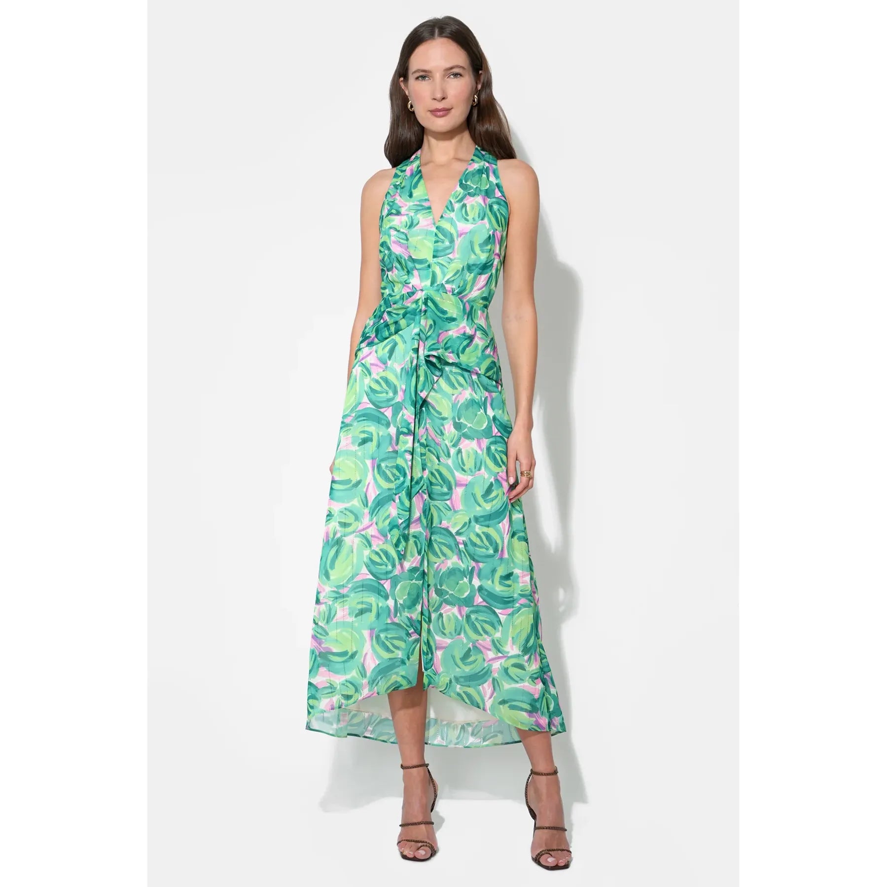 Margot Wrap Tie Waist Printed Maxi Dress