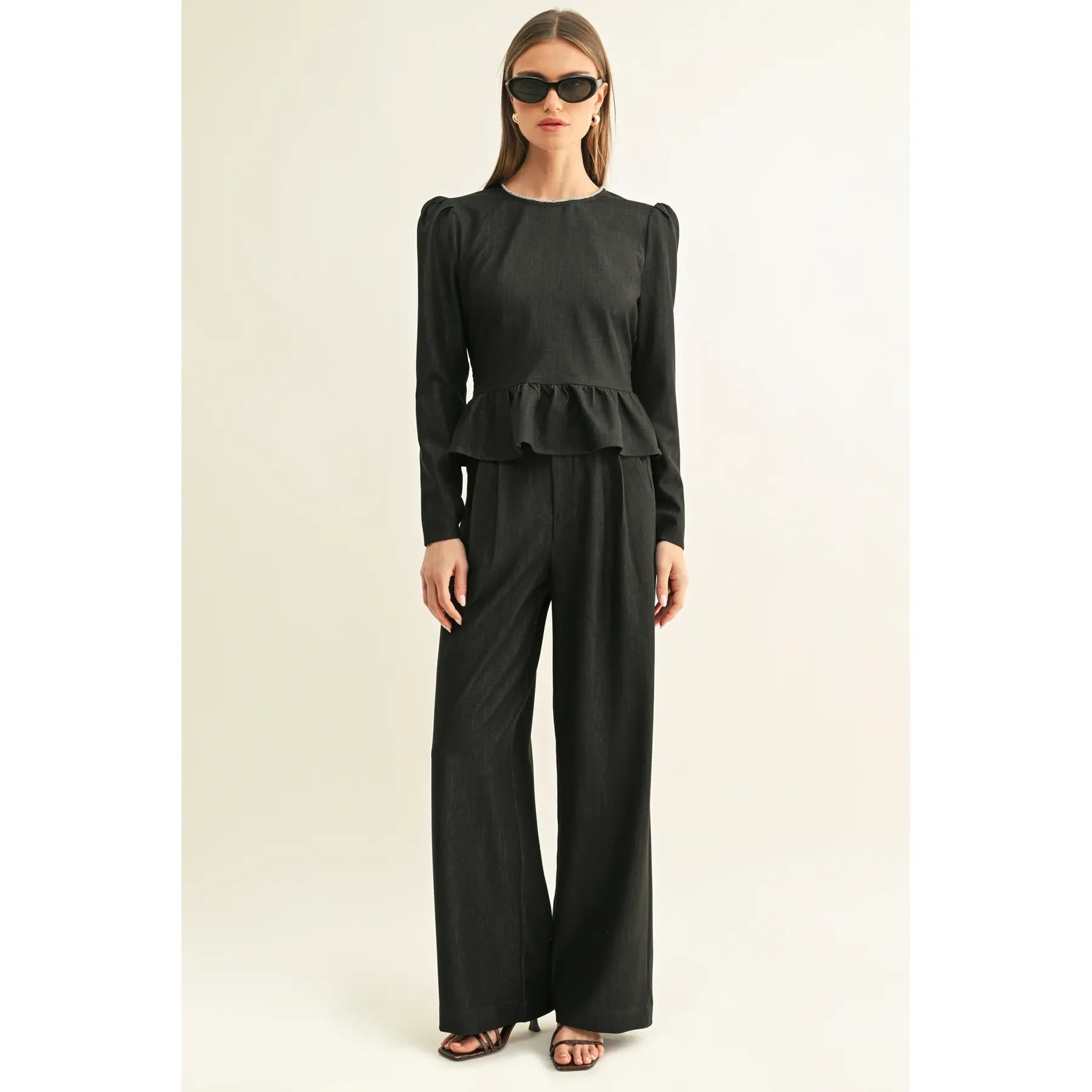Miley Pleated Chambray Pants