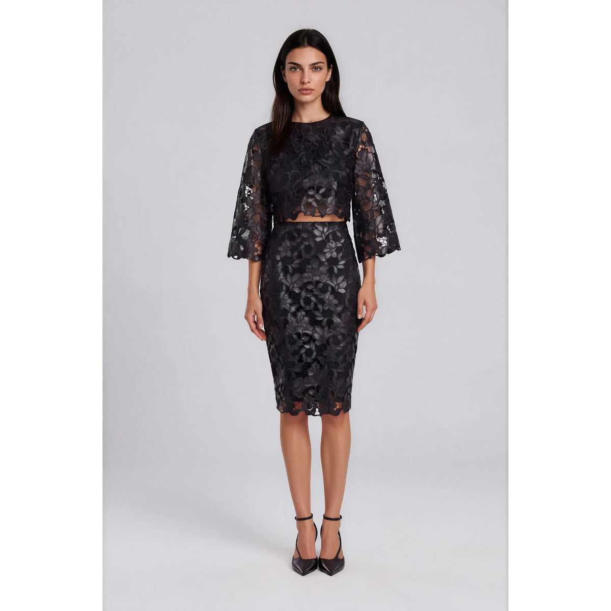 Twilight Embroidered Pencil Skirt