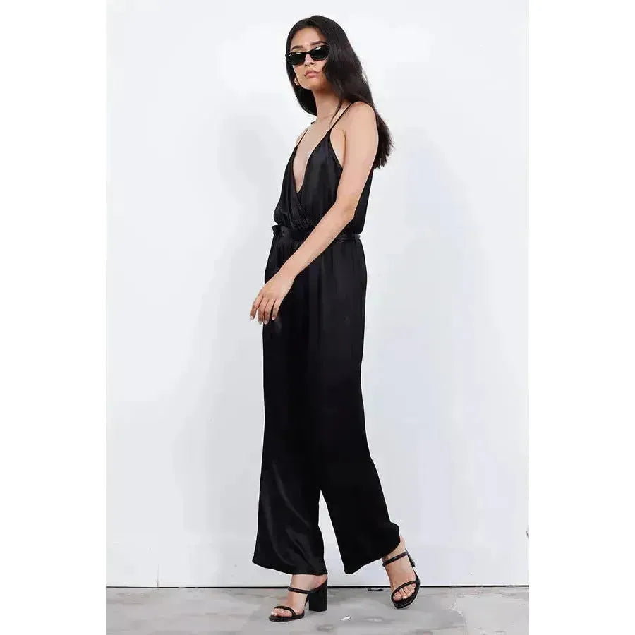 Fleur Belted Silky Jumpsuit