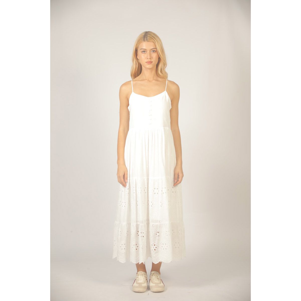 Solara Eyelet Midi Dress