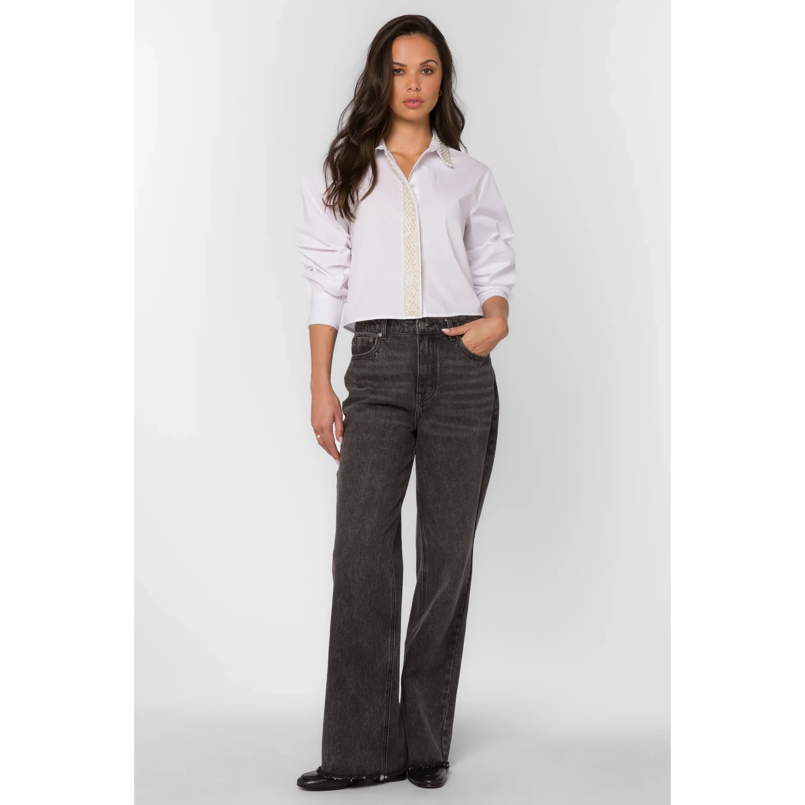 Soleil White Pearl Blouse