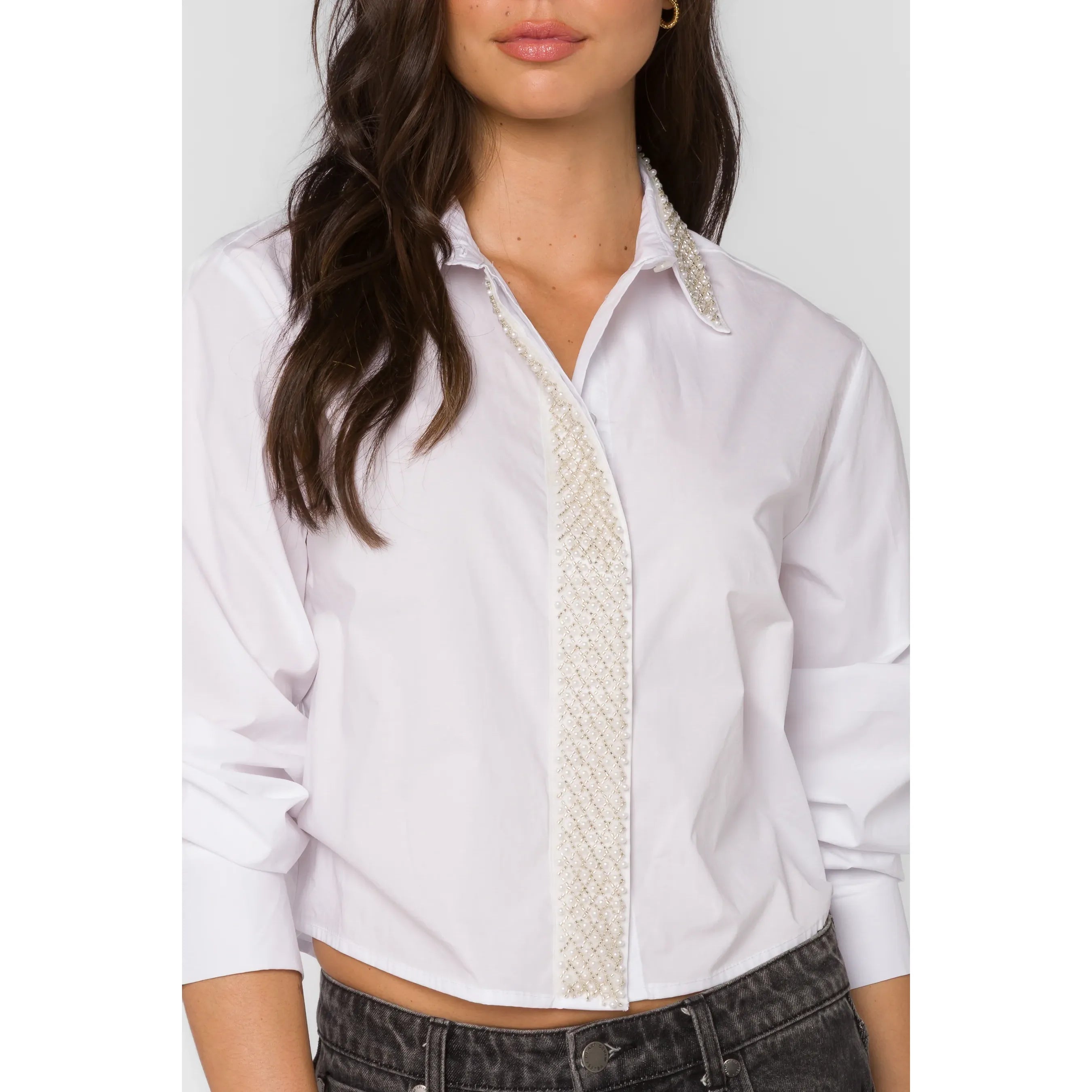 Soleil White Pearl Blouse