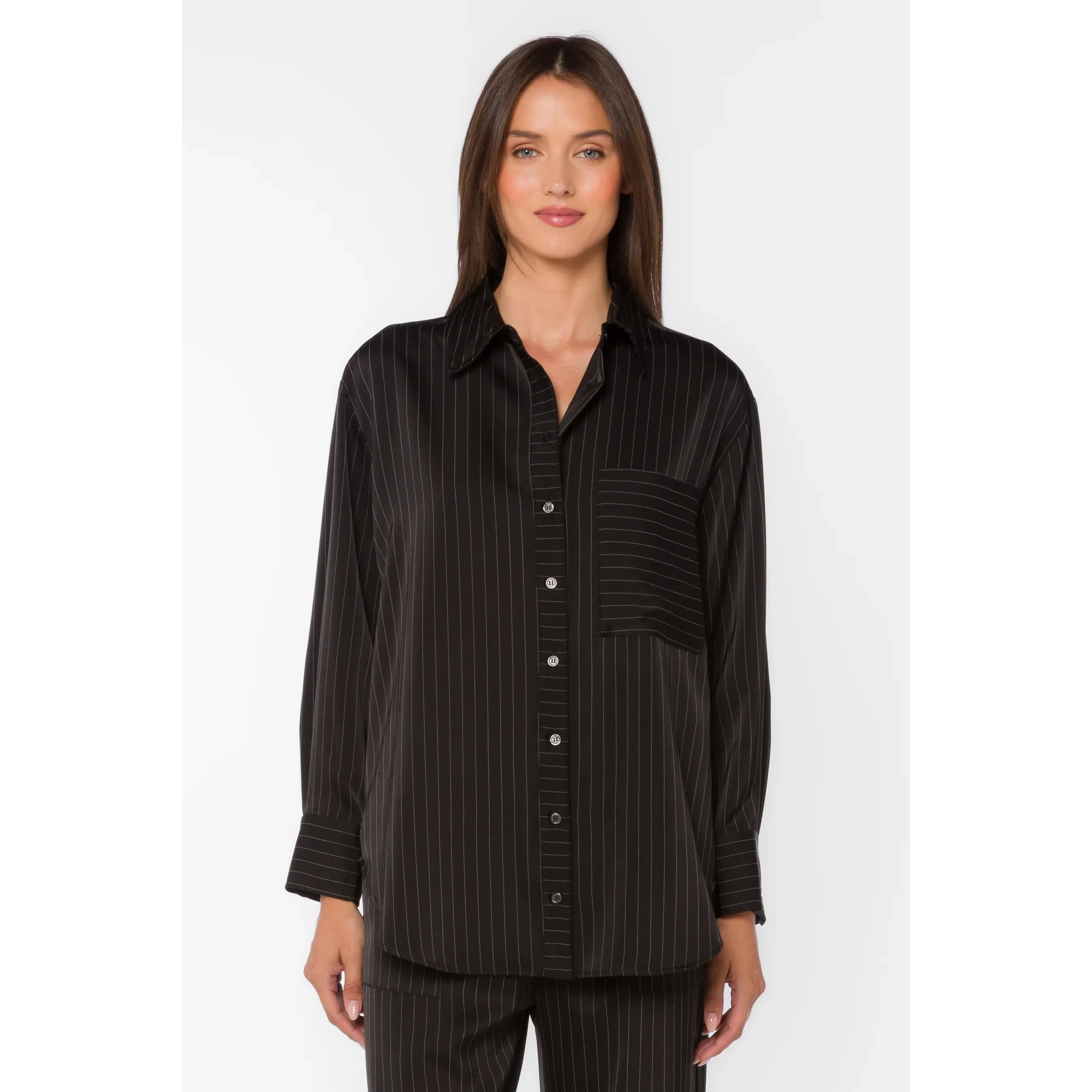 Sutton Black Pinstripe Blouse