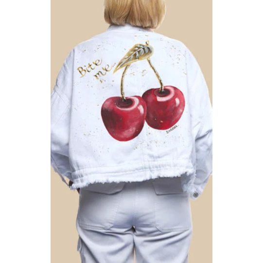 Bite Me Cherry Hand Painted Jacket - Sorena