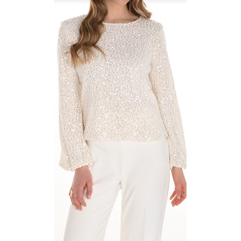 Frank Lyman Long Sleeve Sequin Top Style 254205