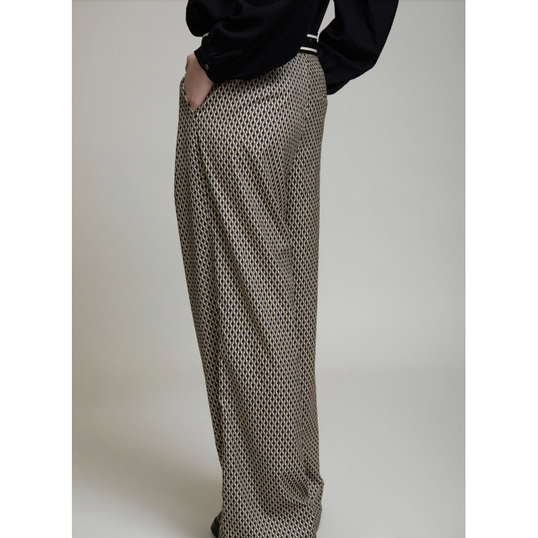 Printed Ribbon Detail Trousers
