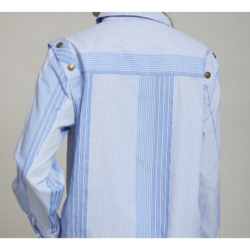 Striped Shoulder Button Shirt