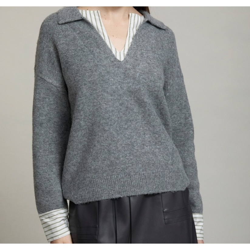 Layered Polo Sweater
