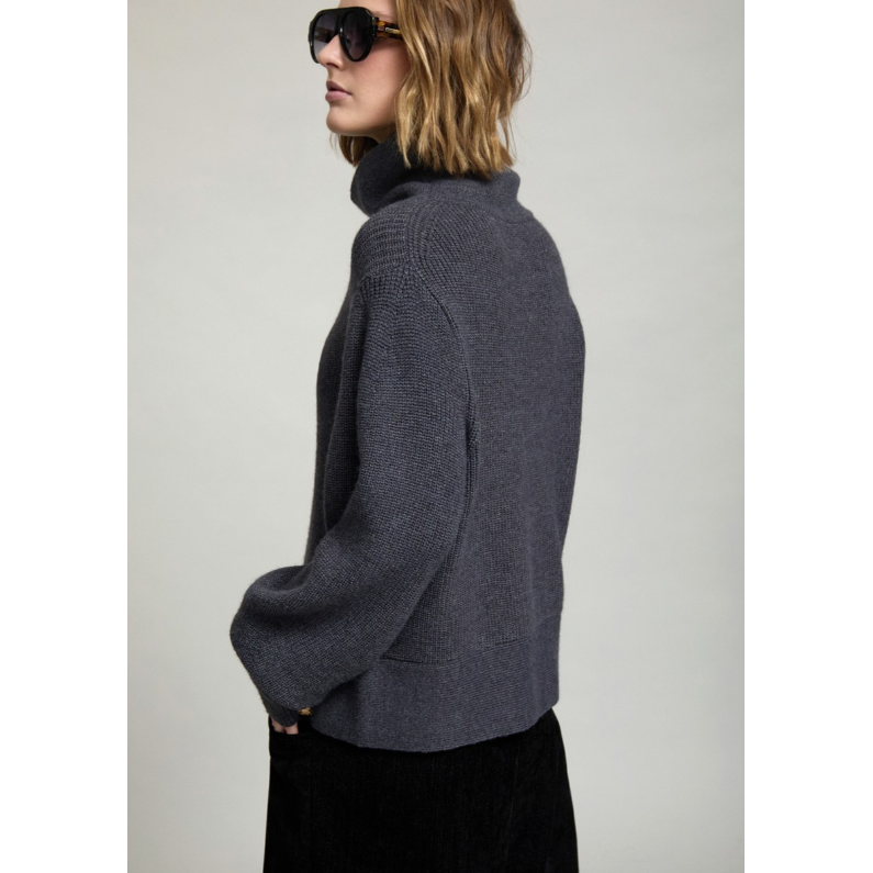 Gold Button Turtleneck Sweater