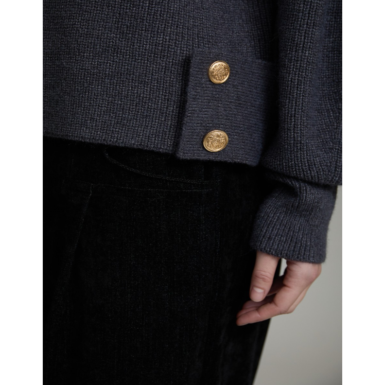 Gold Button Turtleneck Sweater
