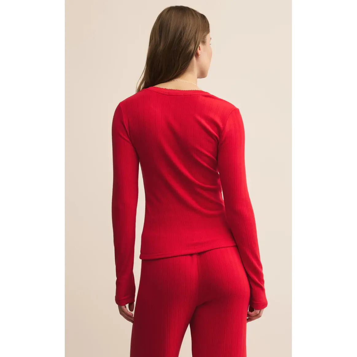 Holly Pointelle Long Sleeve Top