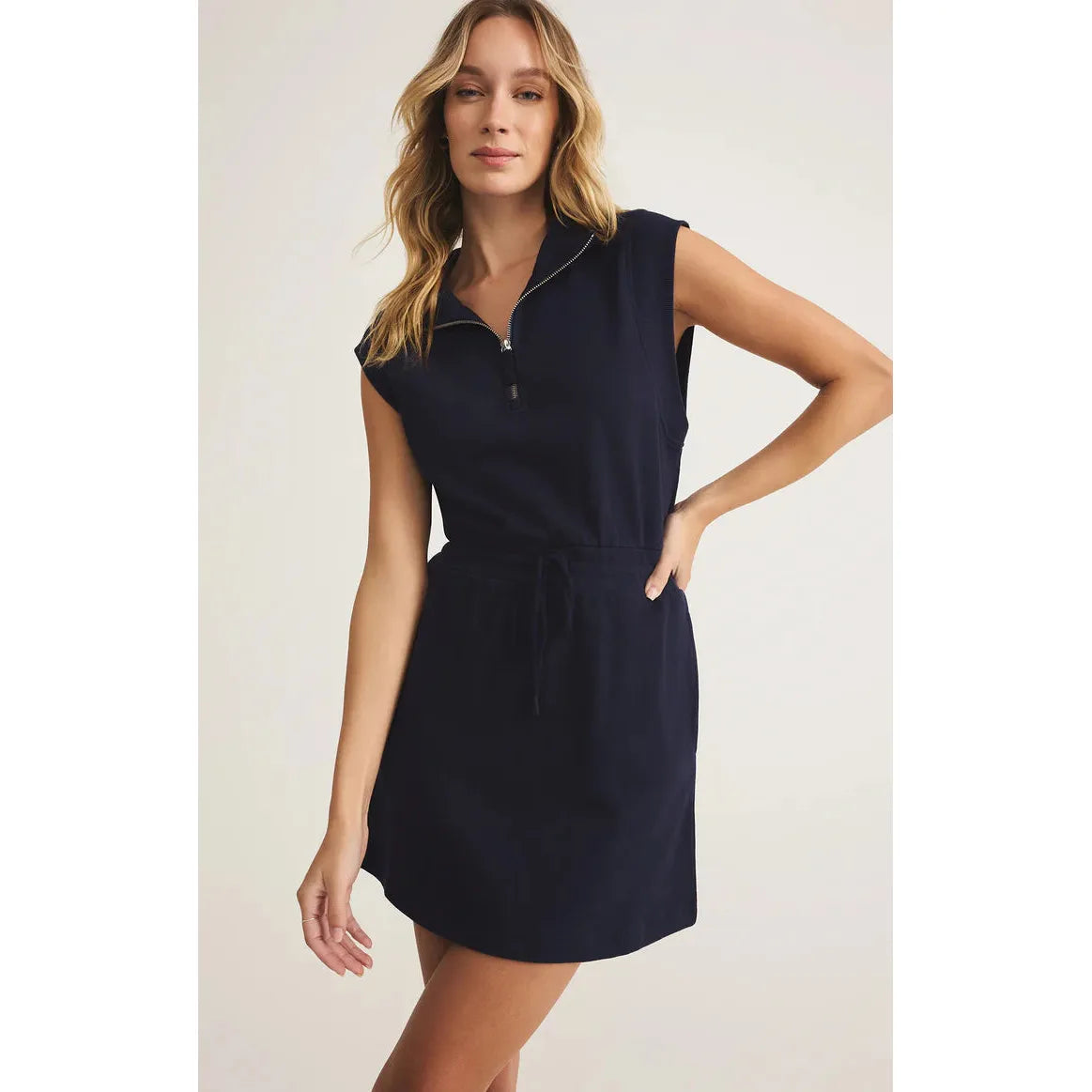 Club Quarter Zip Active Mini Dress