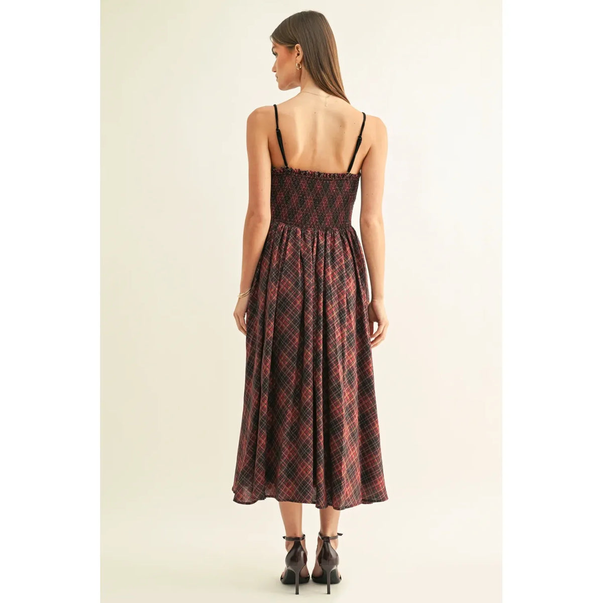 Amelia Contrast Sleeveless Pleated Midi Dress