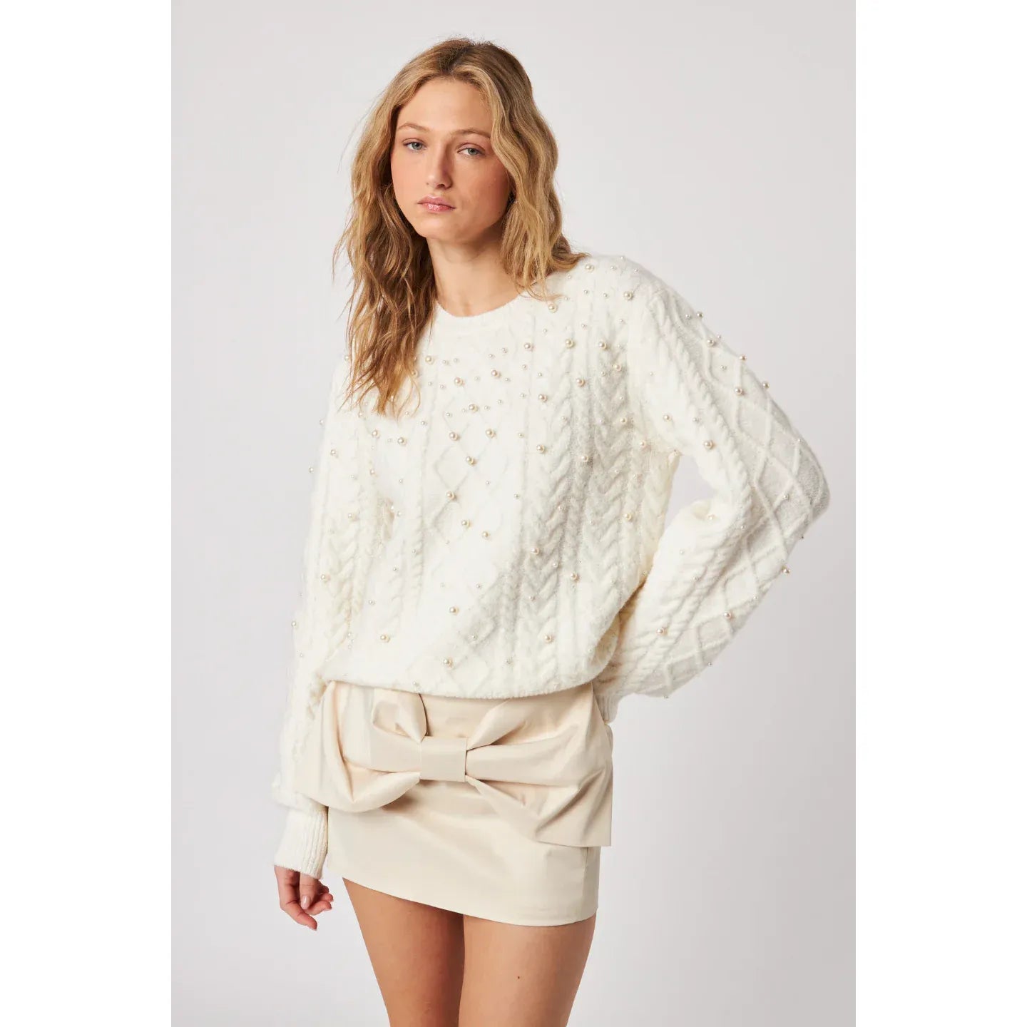 Pearly Cable Sweater