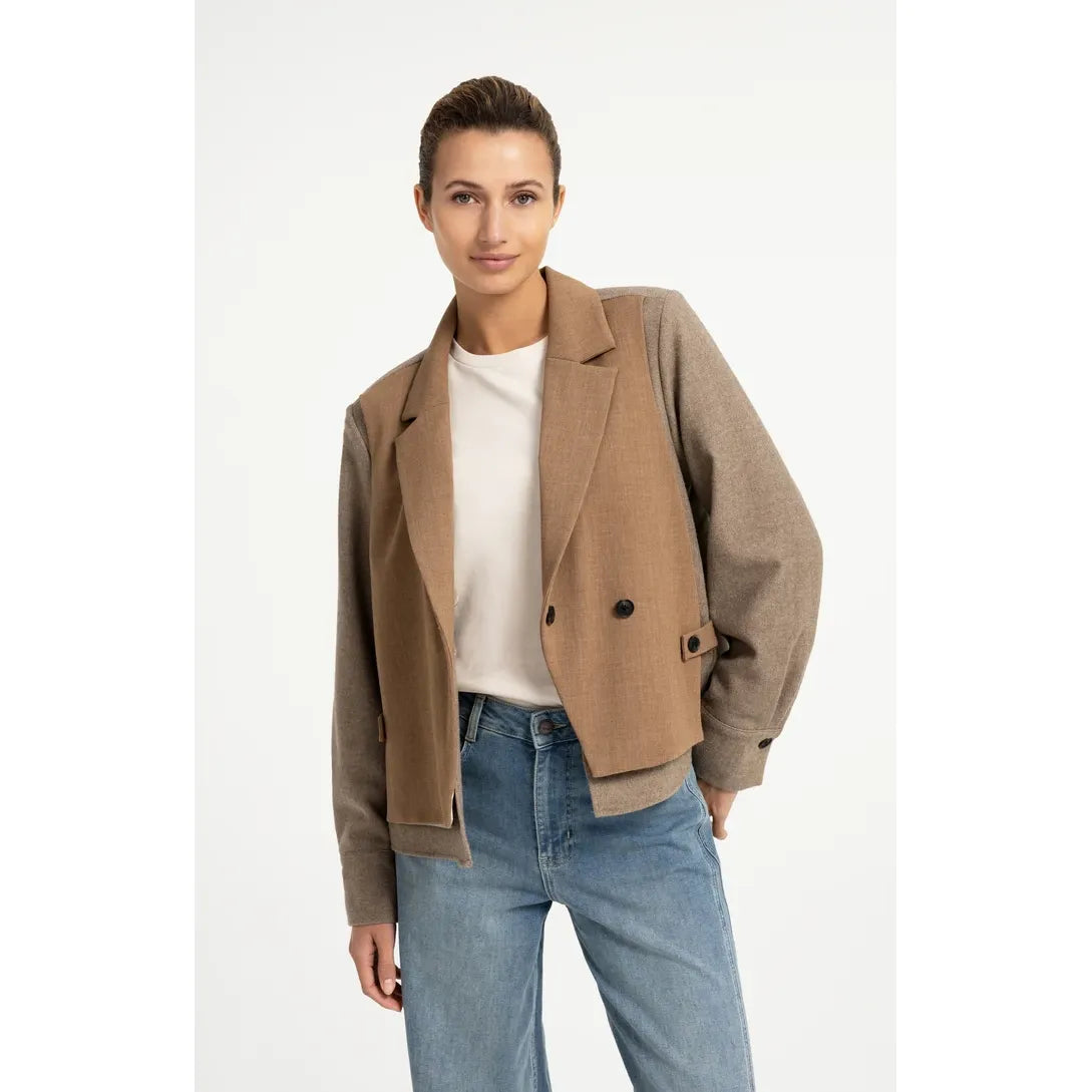 Contrast Fabric Blazer