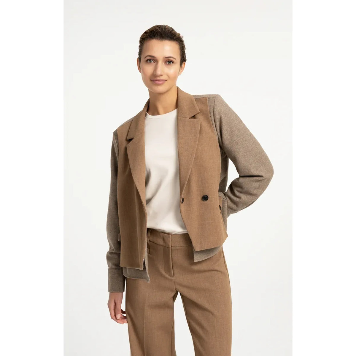Contrast Fabric Blazer