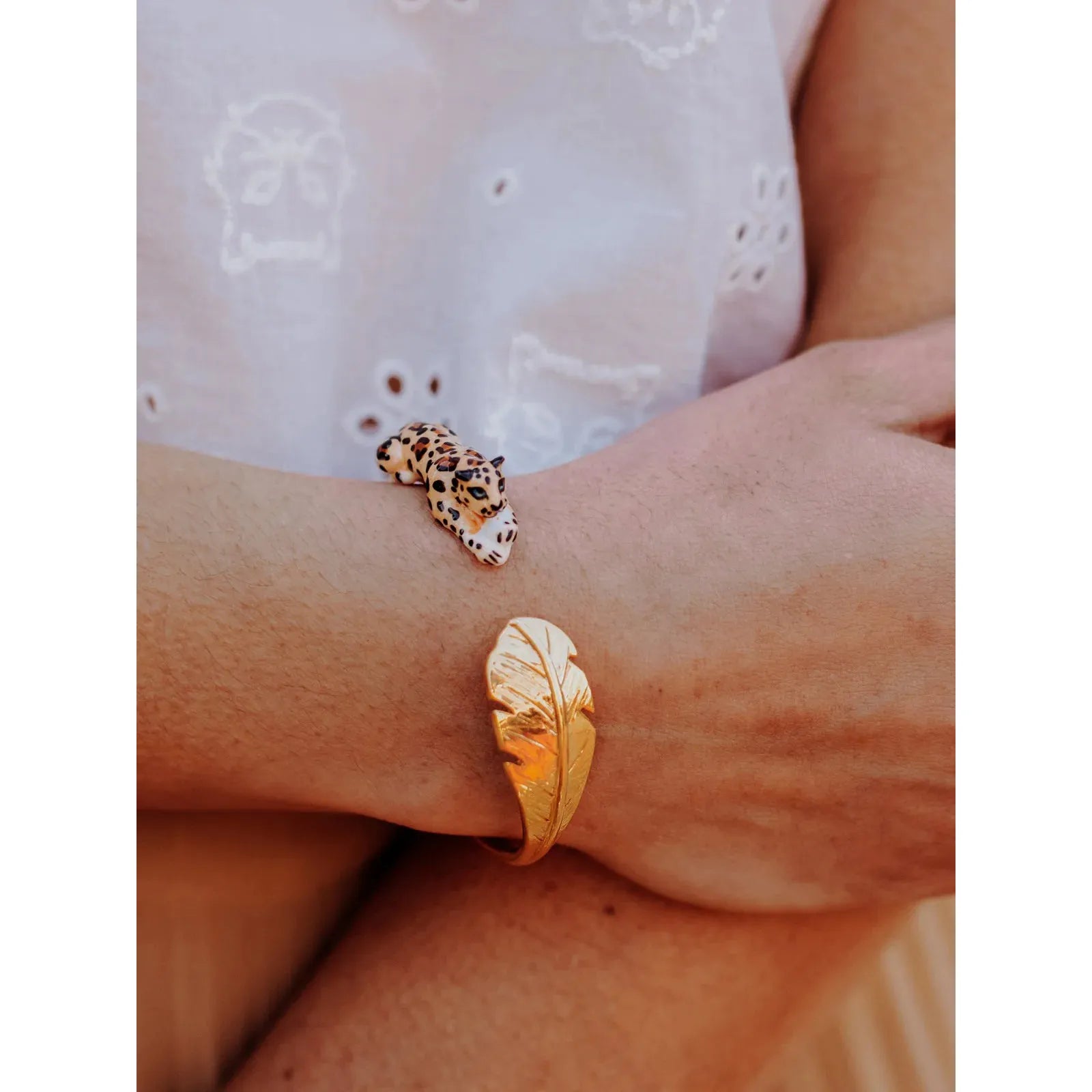 Face-To-Face Leopard & Palm Bracelet