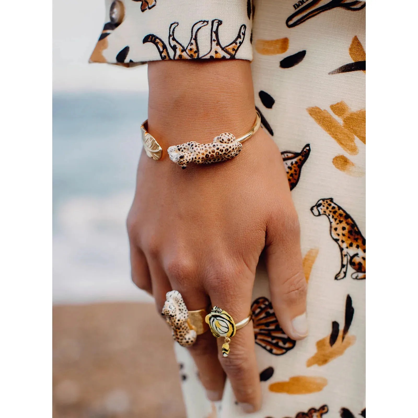Face-To-Face Leopard & Palm Bracelet
