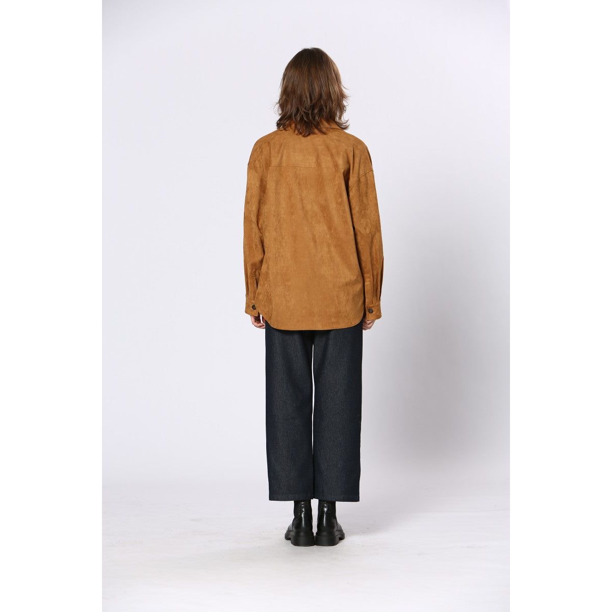 Faux Suede Shirt – Camel