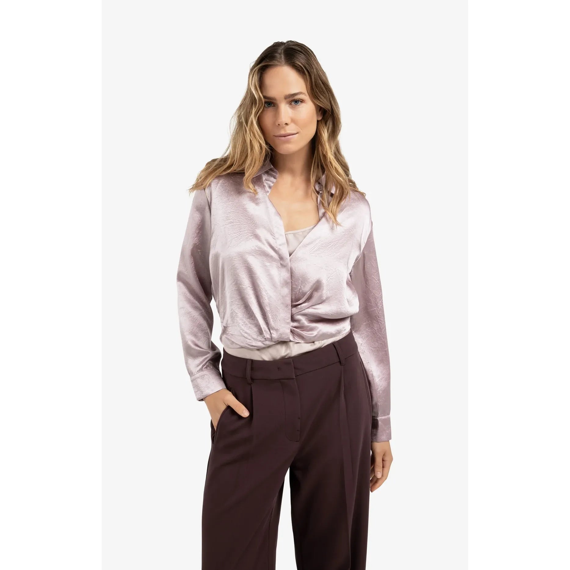 Cropped Satin Blouse