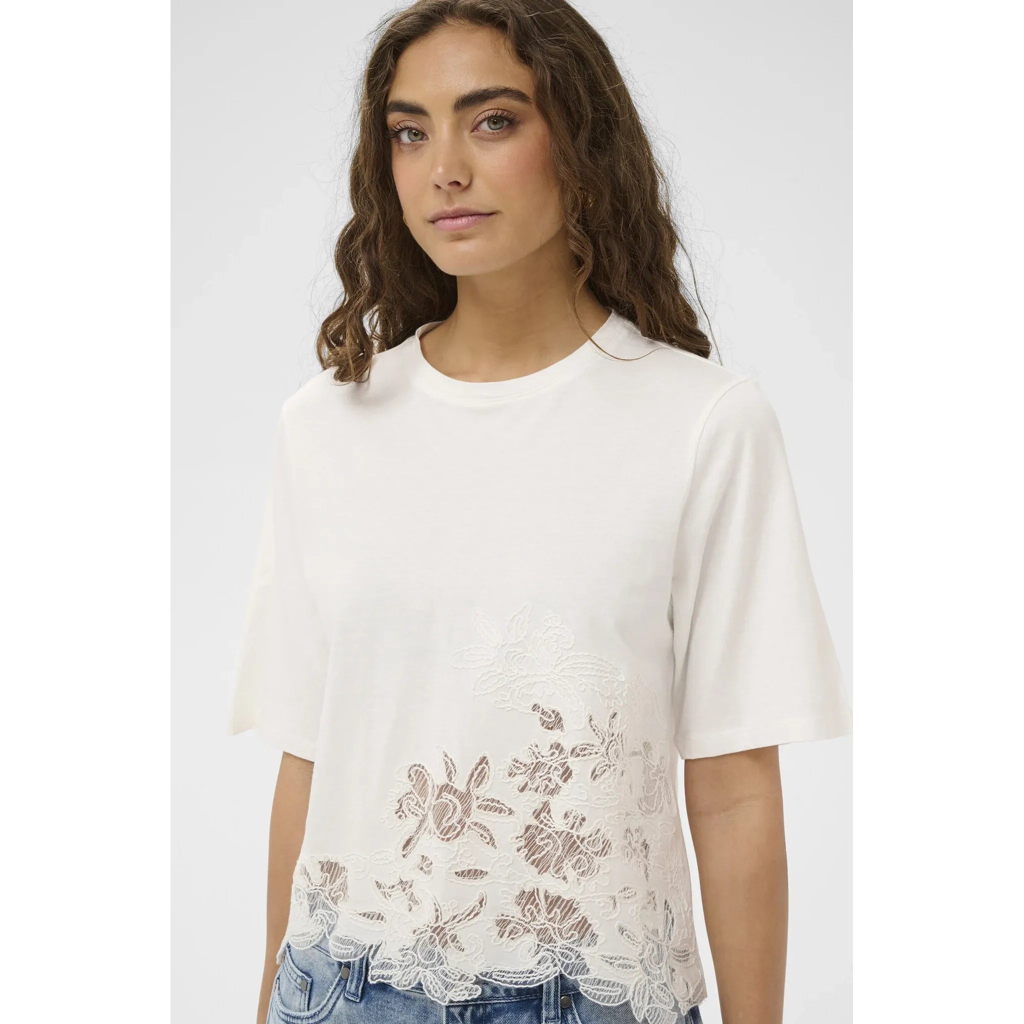 CUharley Lace Trim Tee