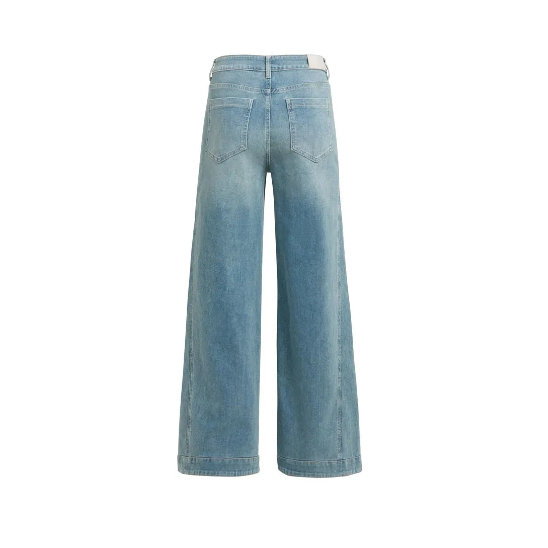 Wide Leg Jeans with Seam Details