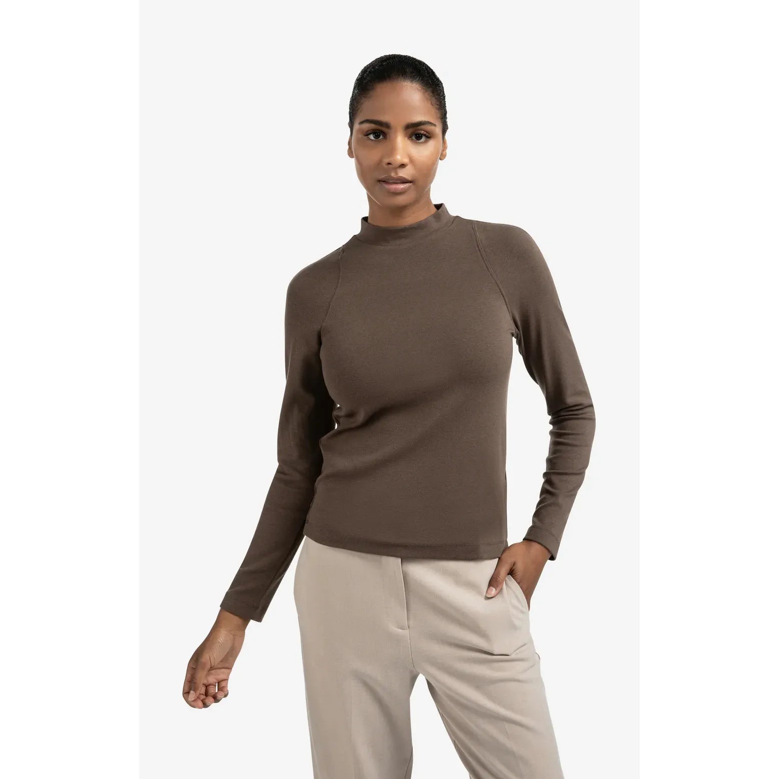 Long Sleeve Mock Neck Top
