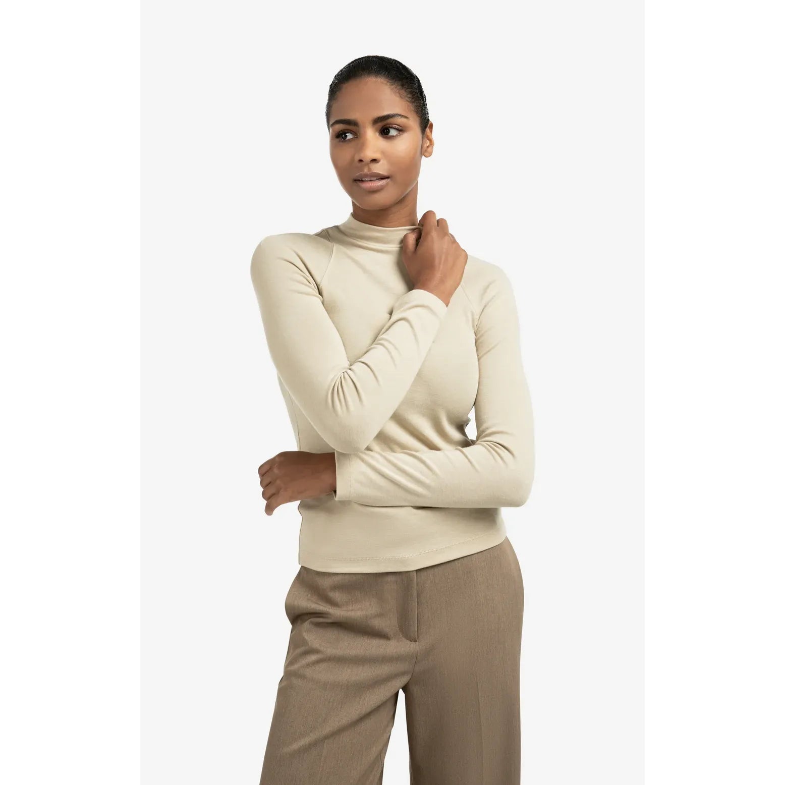 Long Sleeve Mock Neck Top