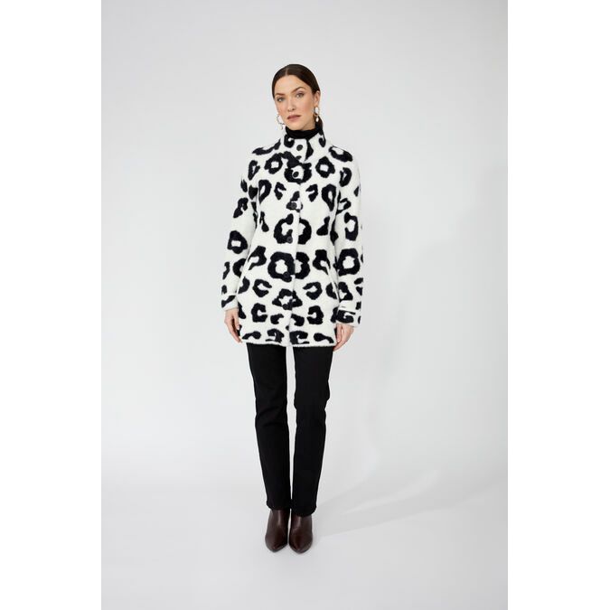 Frank Lyman Animal Print High-Neck Jacket — Style 253723