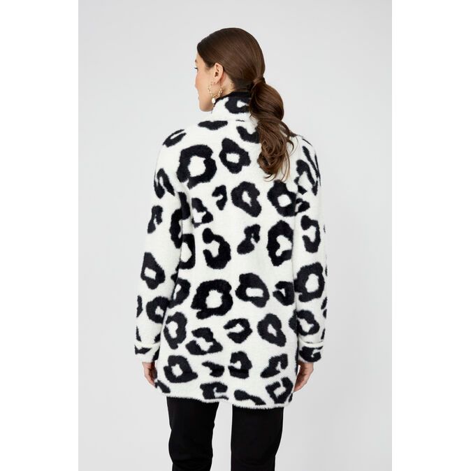 Frank Lyman Animal Print High-Neck Jacket — Style 253723