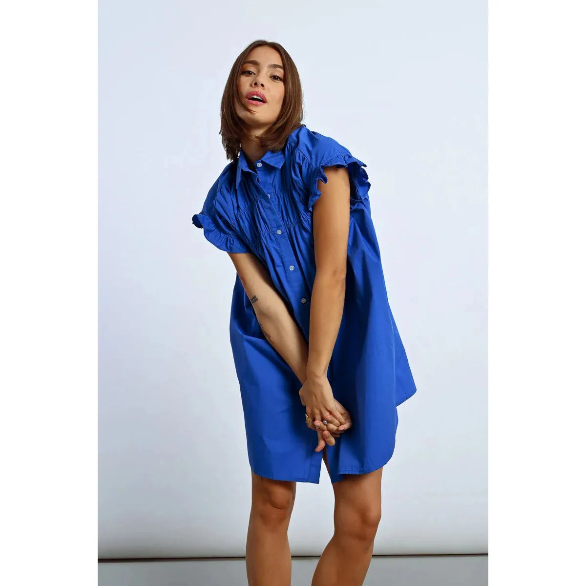 Gathered Shirt Dress