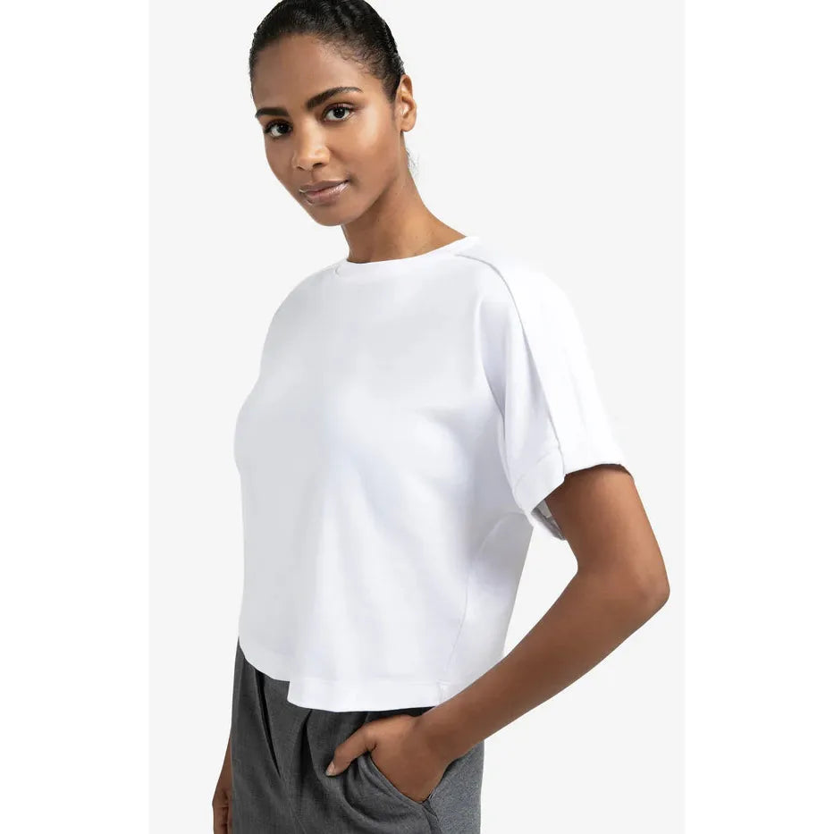 Jersey Top with Short Sleeves and Fold Detail